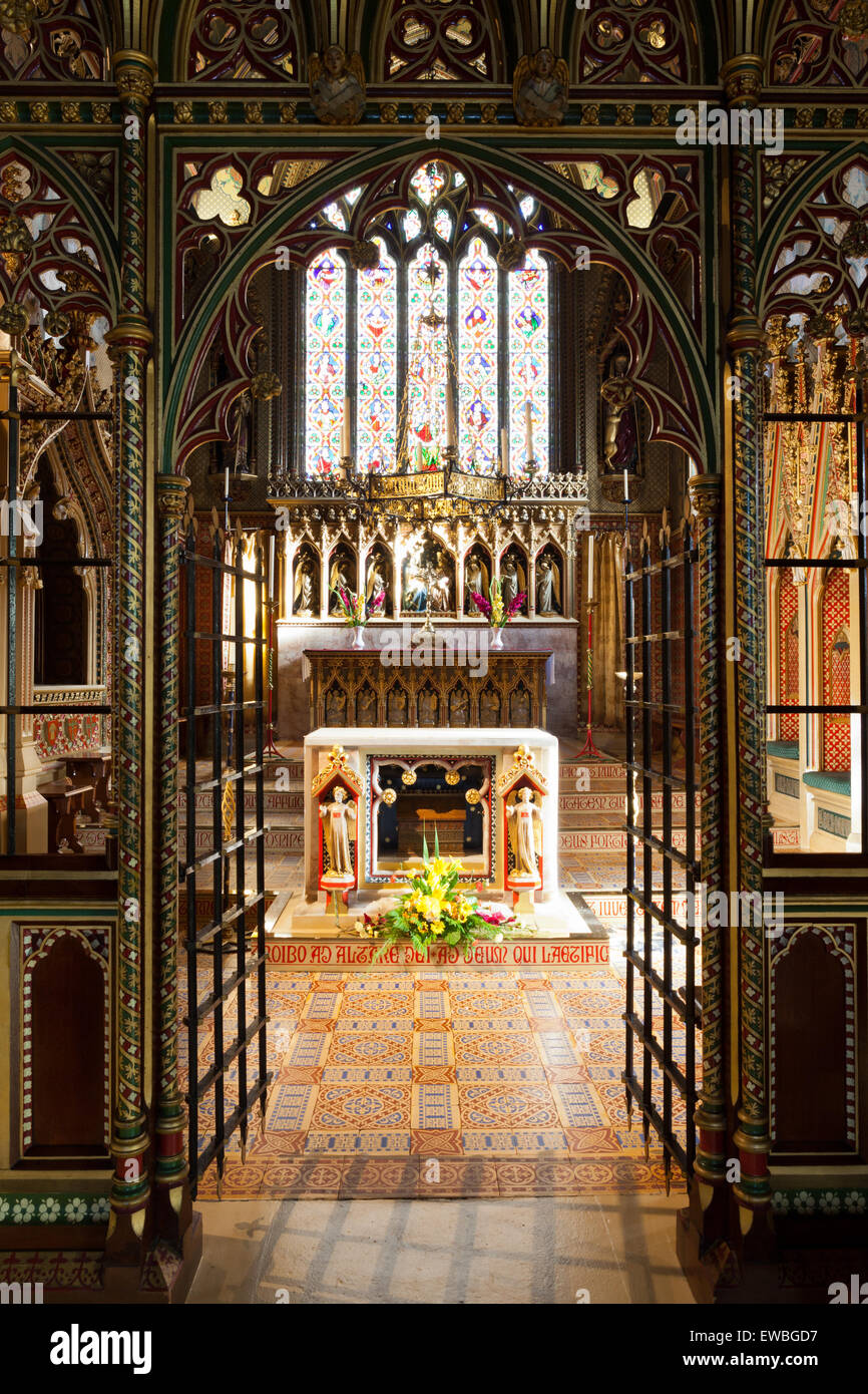 St. Gile Kirche, Cheadle, Personal. Römisch-katholische Kirche, entworfen von Pugin. Stockfoto