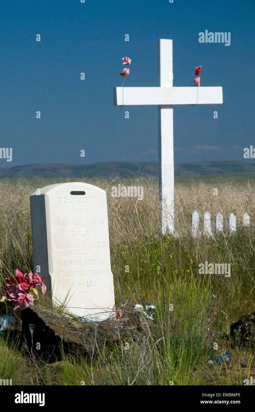 Ländlichen Friedhof, Kent, Reise durch die Zeit National Scenic Byway, OR Stockfoto