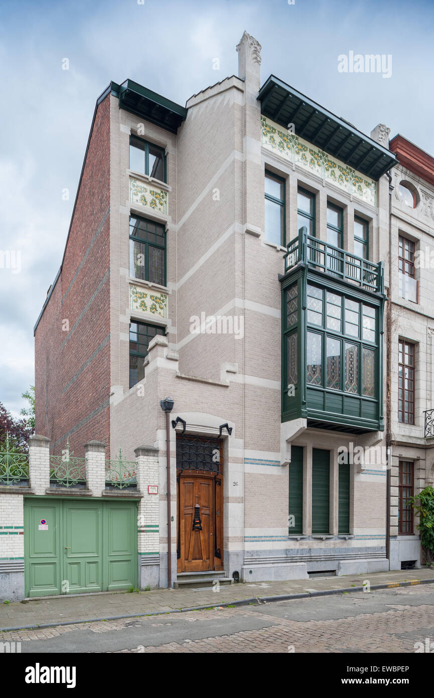 Belgien, Antwerpen, Stadthaus Generaal Van Merlenstraat 26 entworfene Stordiau Stockfoto