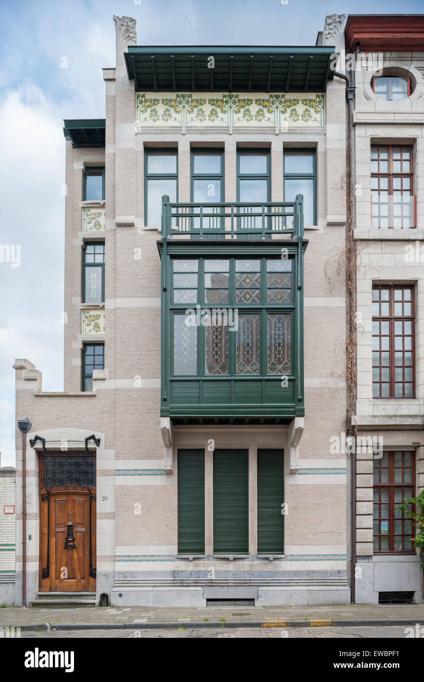 Belgien, Antwerpen, Stadthaus Generaal Van Merlenstraat 26 entworfene Stordiau Stockfoto