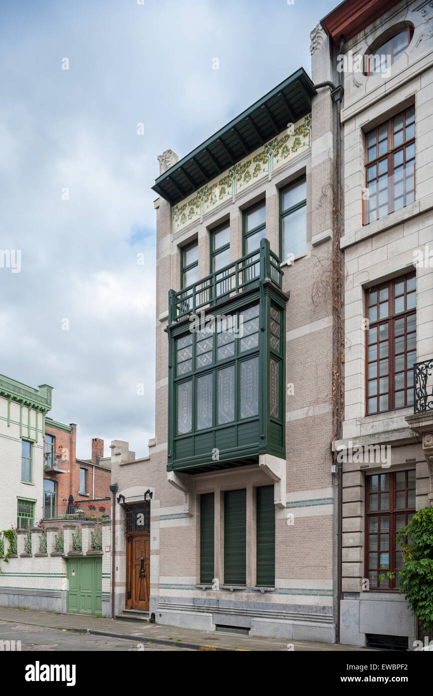 Belgien, Antwerpen, Stadthaus Generaal Van Merlenstraat 26 entworfene Stordiau Stockfoto