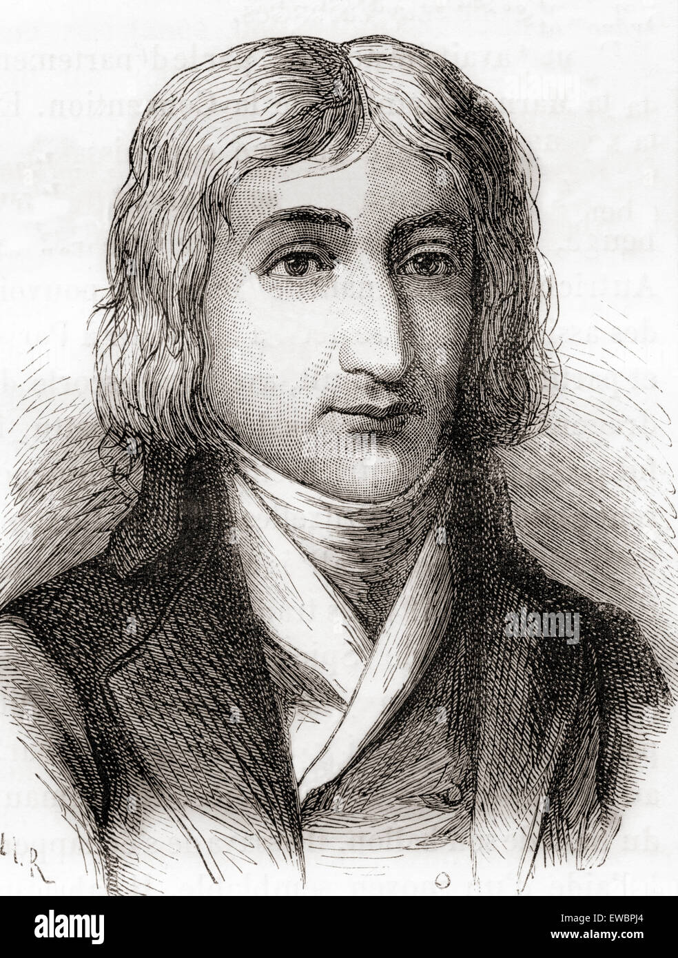 André-Jacques Garnerin, 1769-1823.  Ballonfahrer und der Erfinder des rahmenlosen Fallschirms. Stockfoto