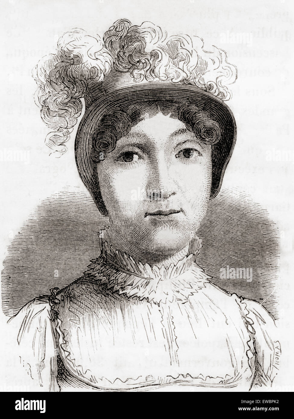 Sophie Blanchard, auch bekannt als Madame Blanchard, 1778 – 1819. Französischer Luftschiffer und die Ehefrau von Ballonfahren Pionier Jean-Pierre Blanchard. Blanchard wurde die erste Frau als eine professionelle Ballonfahrer zu arbeiten und die erste Frau in einem Flugzeugunglück getötet werden. Stockfoto