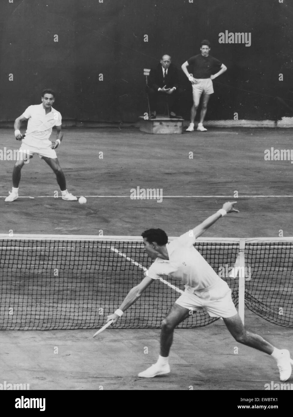 Tennis, Roland Garros, Pierre Darmon, 1957 Stockfotografie Alamy