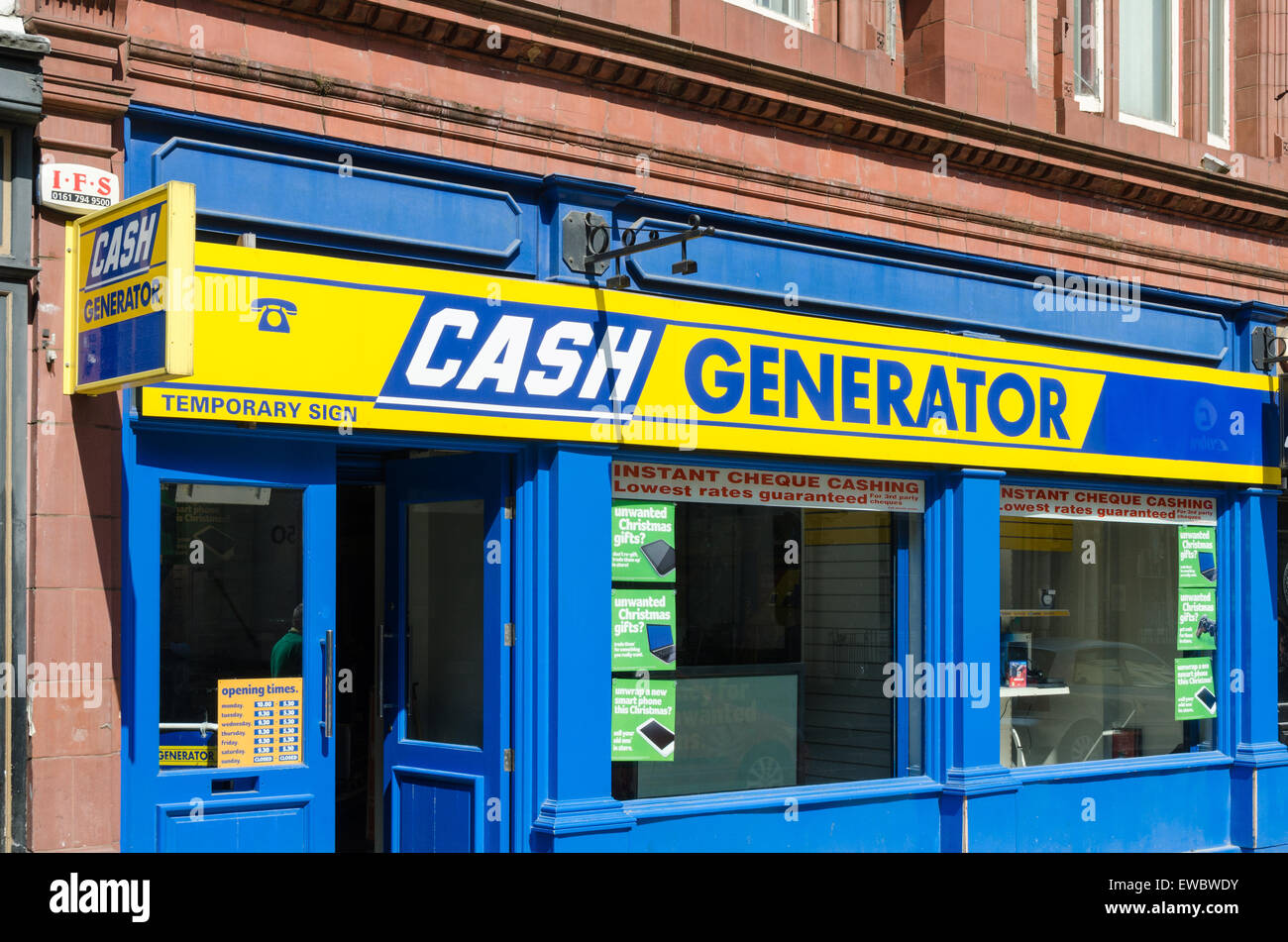 Cash Generator Pfandleiher-Shop im Zentrum von Wolverhampton Stockfoto