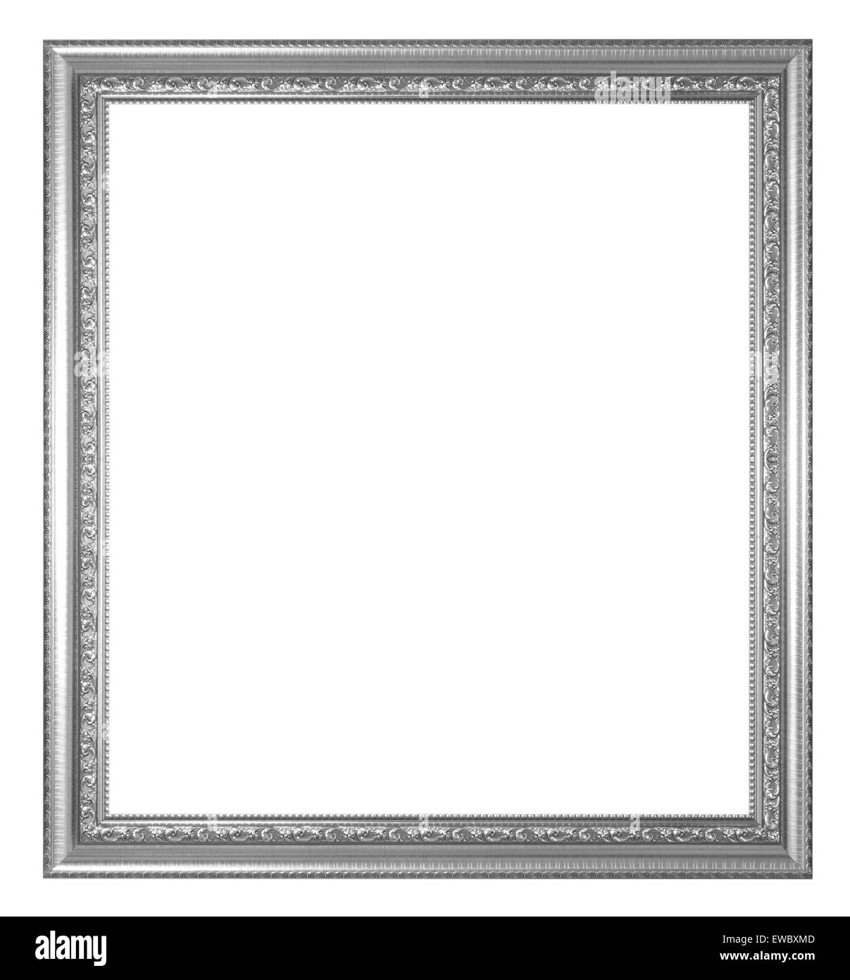 Silber Bilderrahmen isoliert auf weißem Hintergrund. Stockfoto