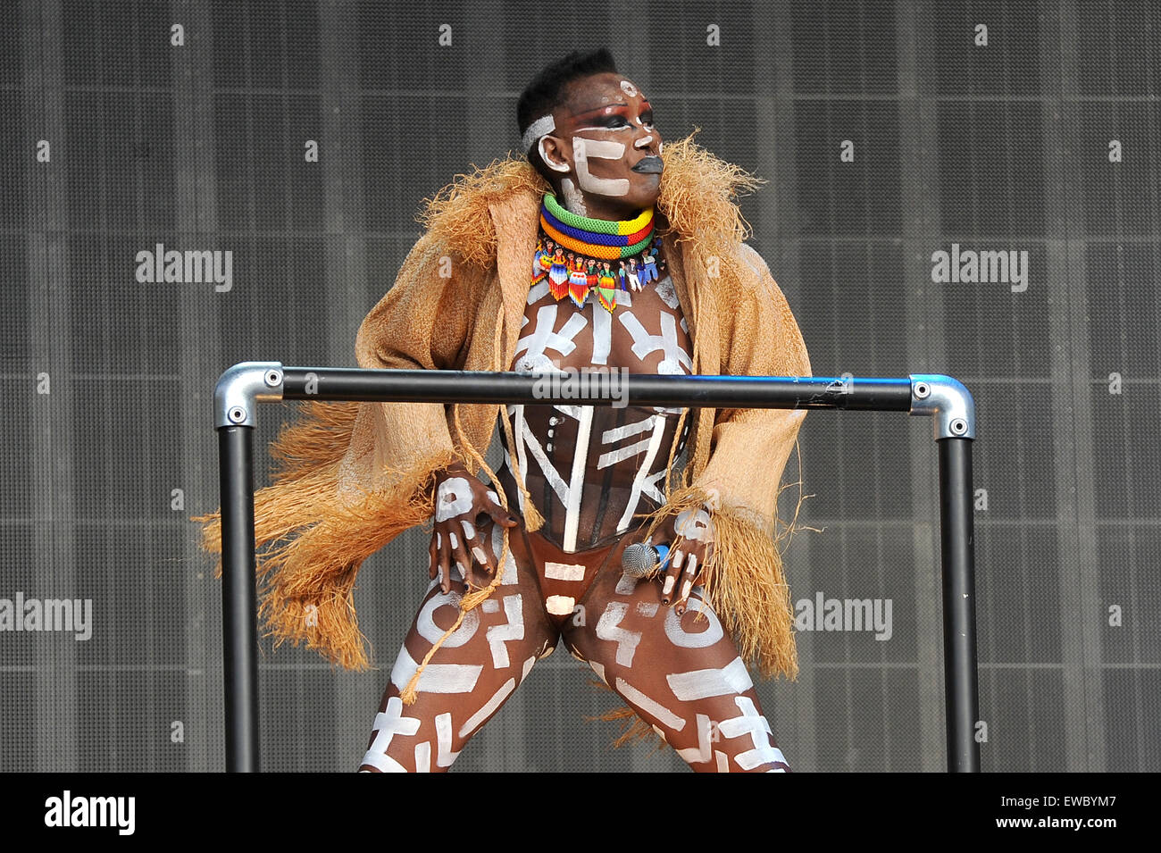 Jamaikanische Sängerin Grace Jones tritt auf dem British Summer Time Festival im Hyde Park in London, England. 21. Juni 2015 © Paul Treadway Stockfoto