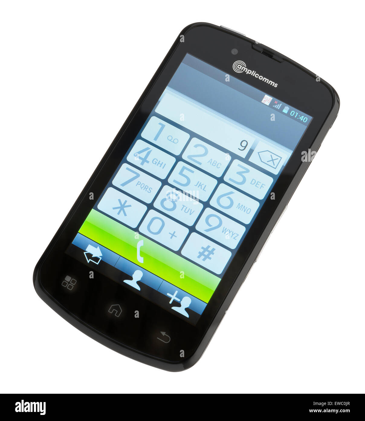 Amplicomms Handy oder Handy, mit großen Bildschirm Zifferntasten für sehbehinderte Menschen. Stockfoto