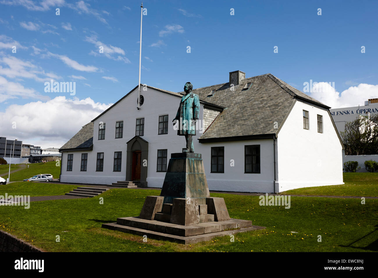 Stjornarradid Regierung Haus Premierministern Amt Reykjavik Island Stockfoto