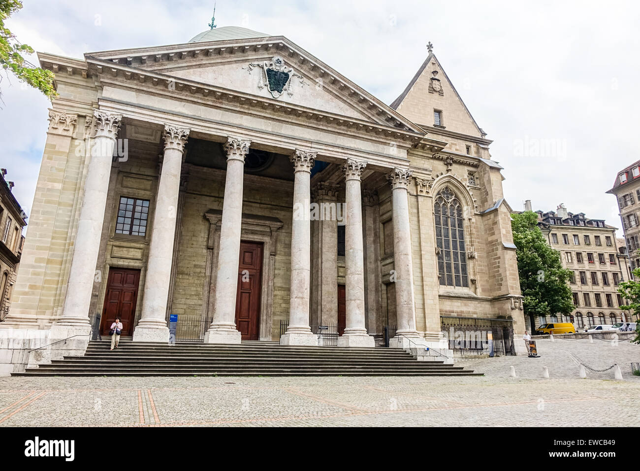 Kathedrale St. Peter-Genf Stockfoto