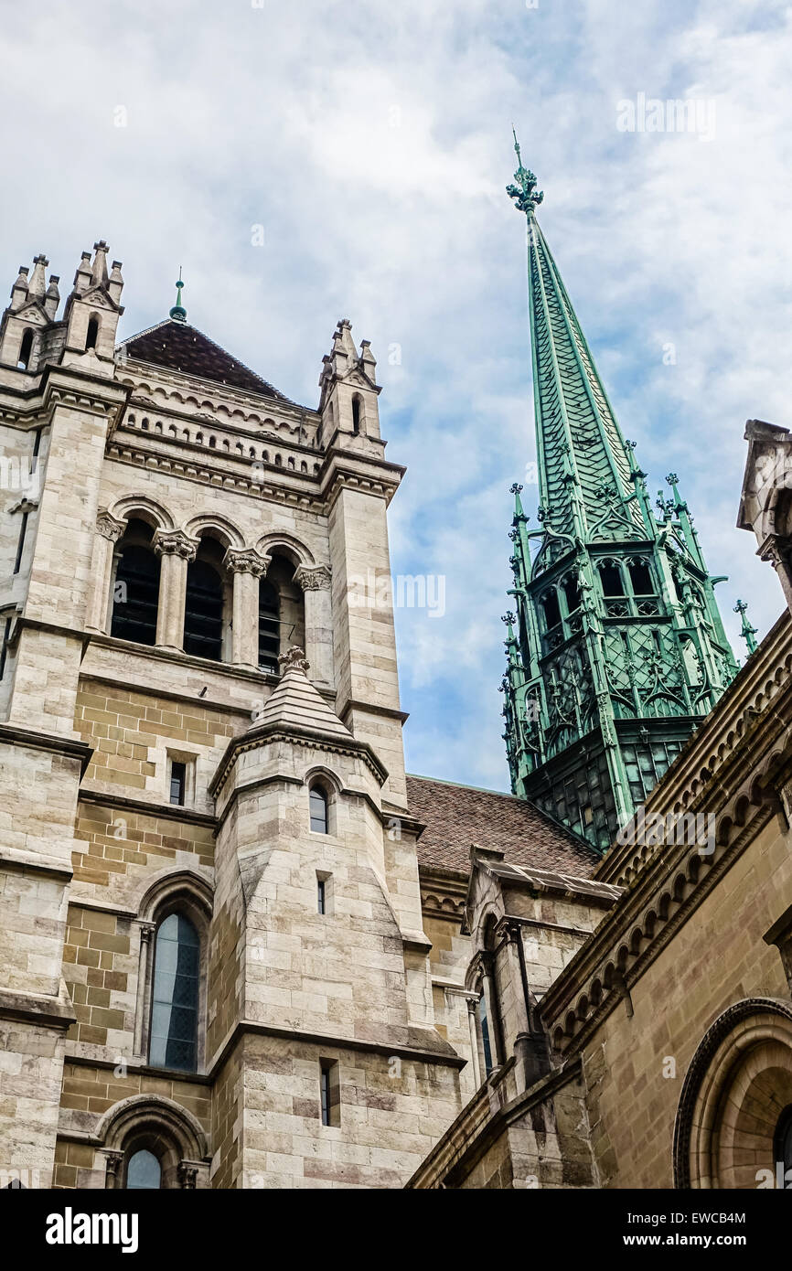 Kathedrale St. Peter-Genf Stockfoto