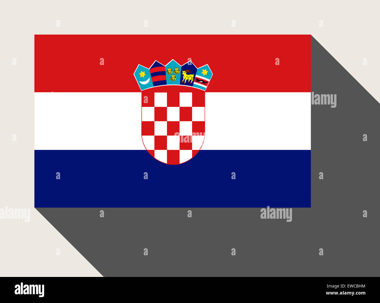 Kroatien-Flagge in flachen Web-Design-Stil. Stockfoto