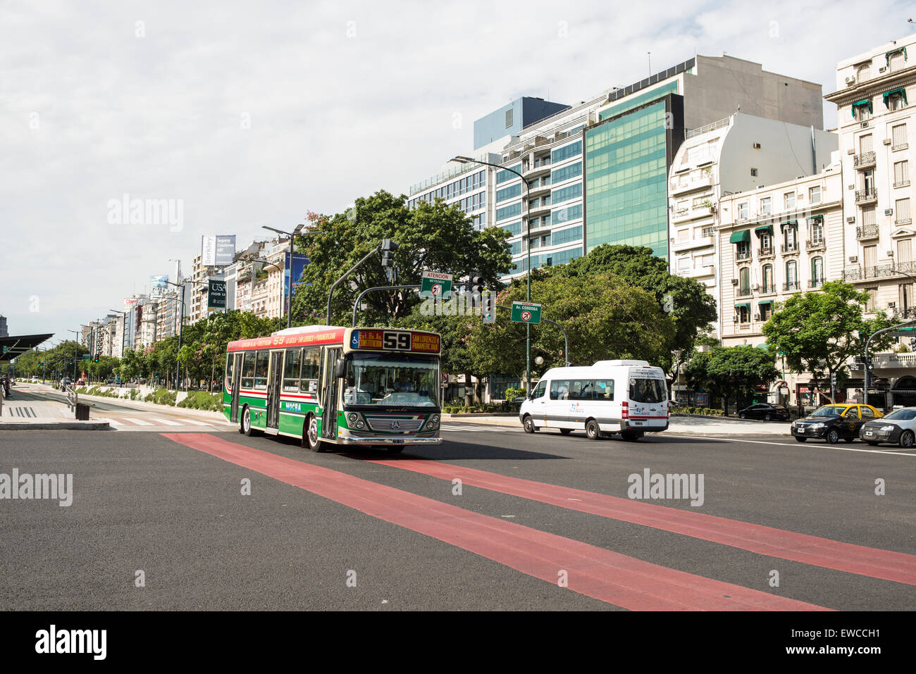 Avenida 9 de Julio in Buenos Aires Stockfoto