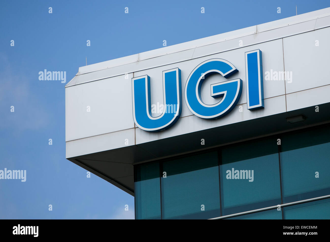 Ein Logo Zeichen außerhalb der Sitz der UGI Corporation, auch bekannt als AmeriGas, in King Of Prussia, Pennsylvania. Stockfoto