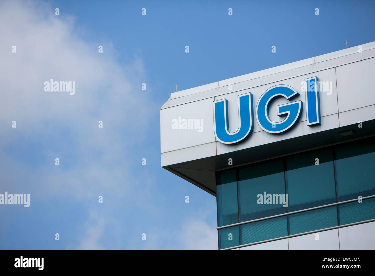 Ein Logo Zeichen außerhalb der Sitz der UGI Corporation, auch bekannt als AmeriGas, in King Of Prussia, Pennsylvania. Stockfoto