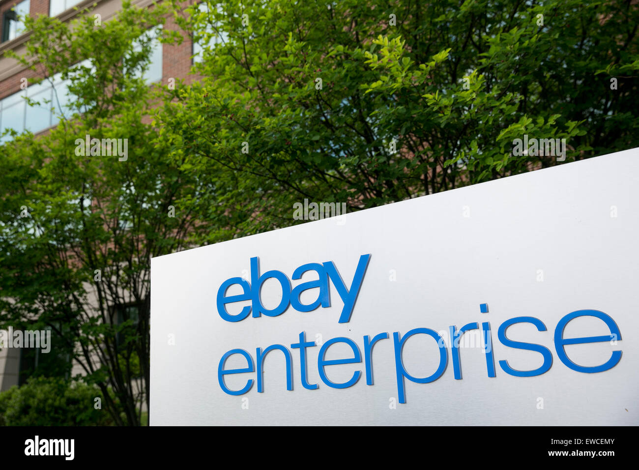 Ein Logo Zeichen außerhalb der Zentrale von eBay Enterprise in King Of Prussia, Pennsylvania. Stockfoto