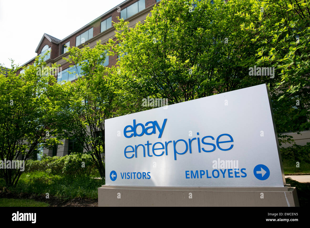 Ein Logo Zeichen außerhalb der Zentrale von eBay Enterprise in King Of Prussia, Pennsylvania. Stockfoto