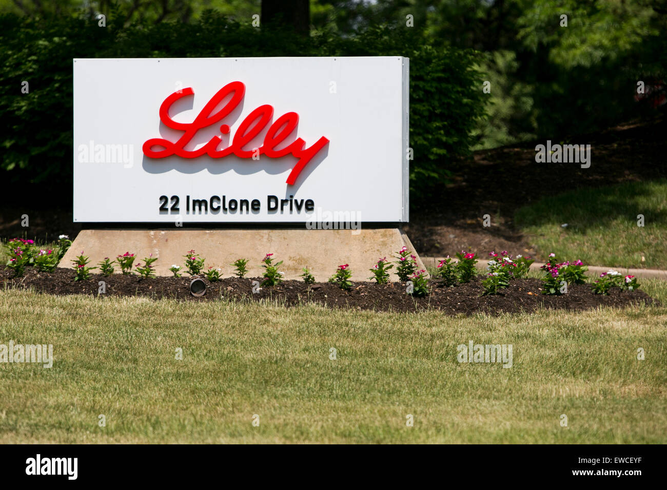 Ein Logo Zeichen außerhalb einer Einrichtung von Eli Lilly and Company in Somerville, New Jersey besetzt. Stockfoto