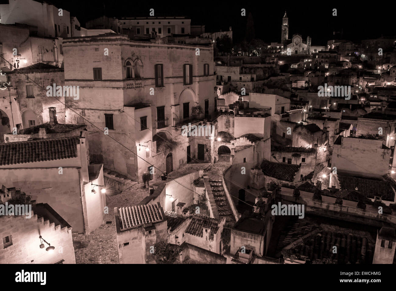 Matera-Nacht Stockfoto