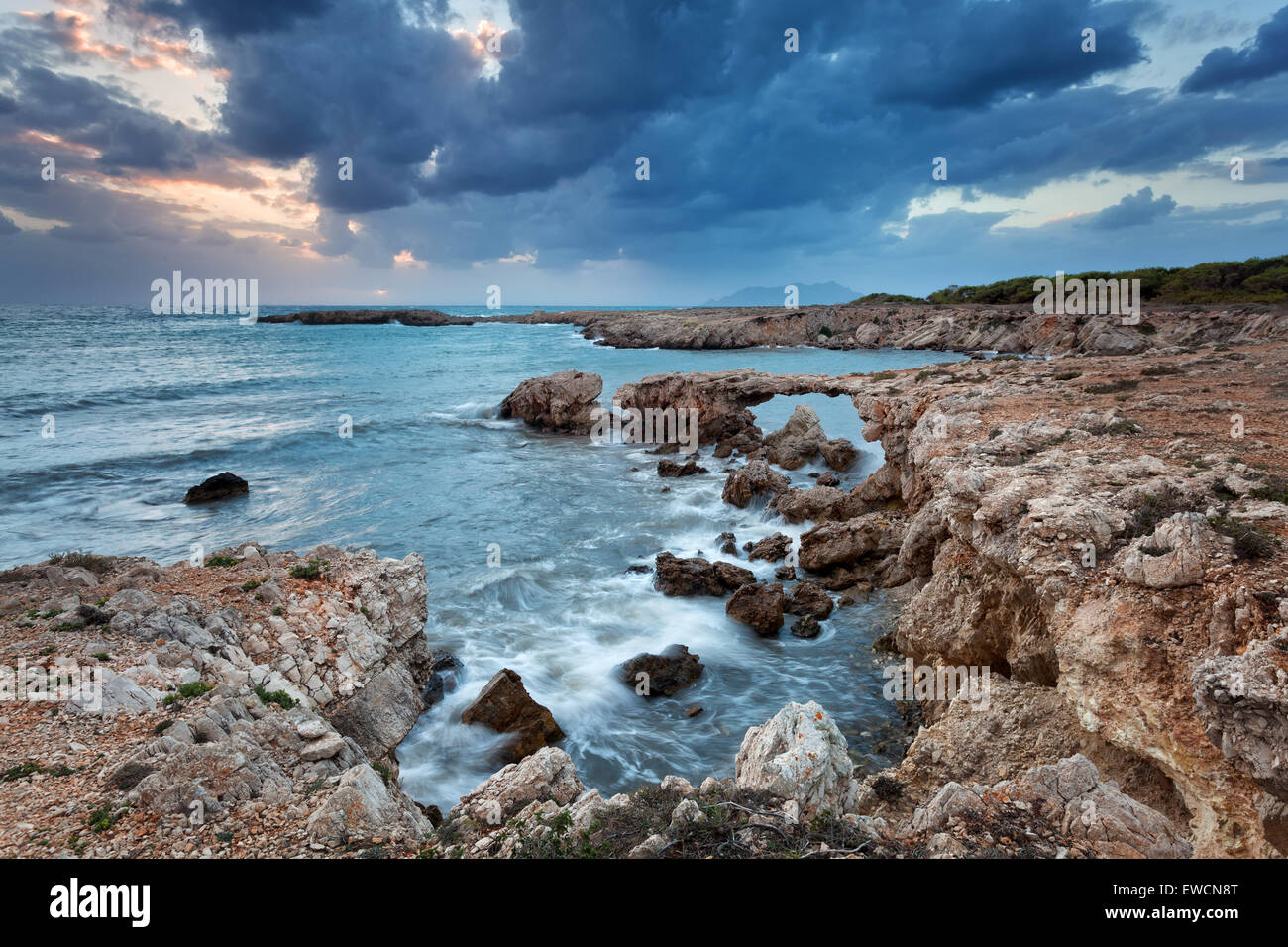 Cala Rotonda, Favignana, Ägadischen Inseln Stockfoto