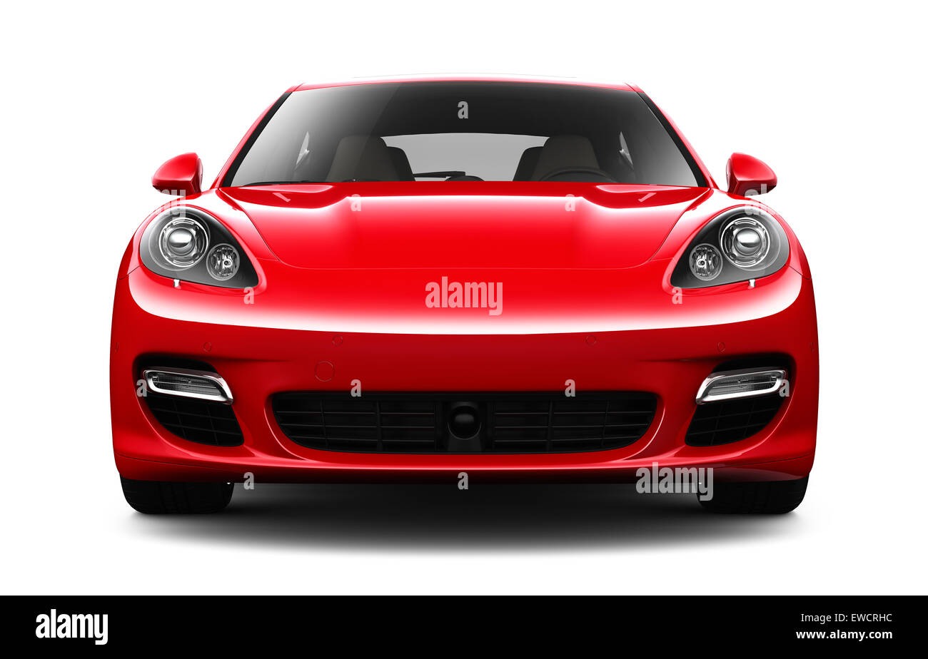Rote Luxus-Auto - Vorderansicht Stockfoto