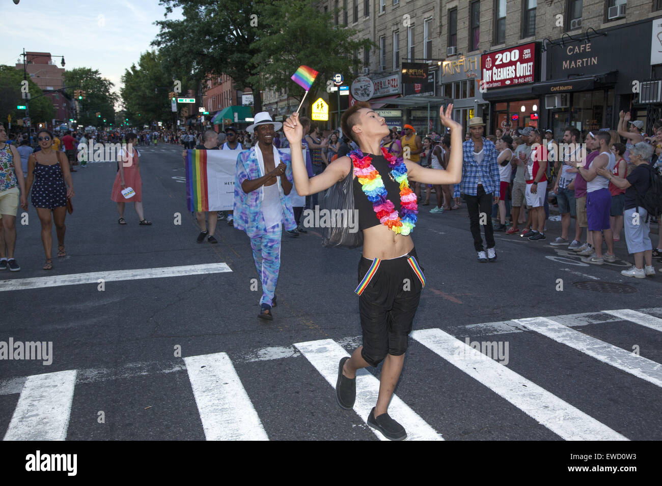 LGBT, Gay Pride Parade, die jährlich, auf der 5th Avenue in Park Slope, Brooklyn, NY stattfindet. Stockfoto