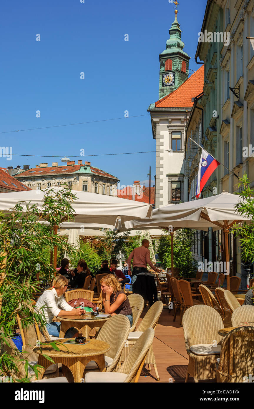 Café-Kultur. Ljubljana, Slowenien Stockfoto