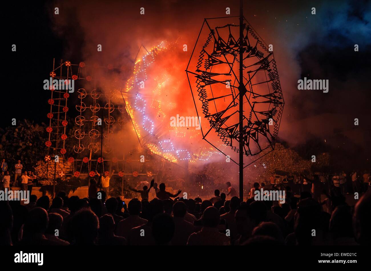 Religiöses Fest in Fontana Dorf Gozo Malta Stockfoto