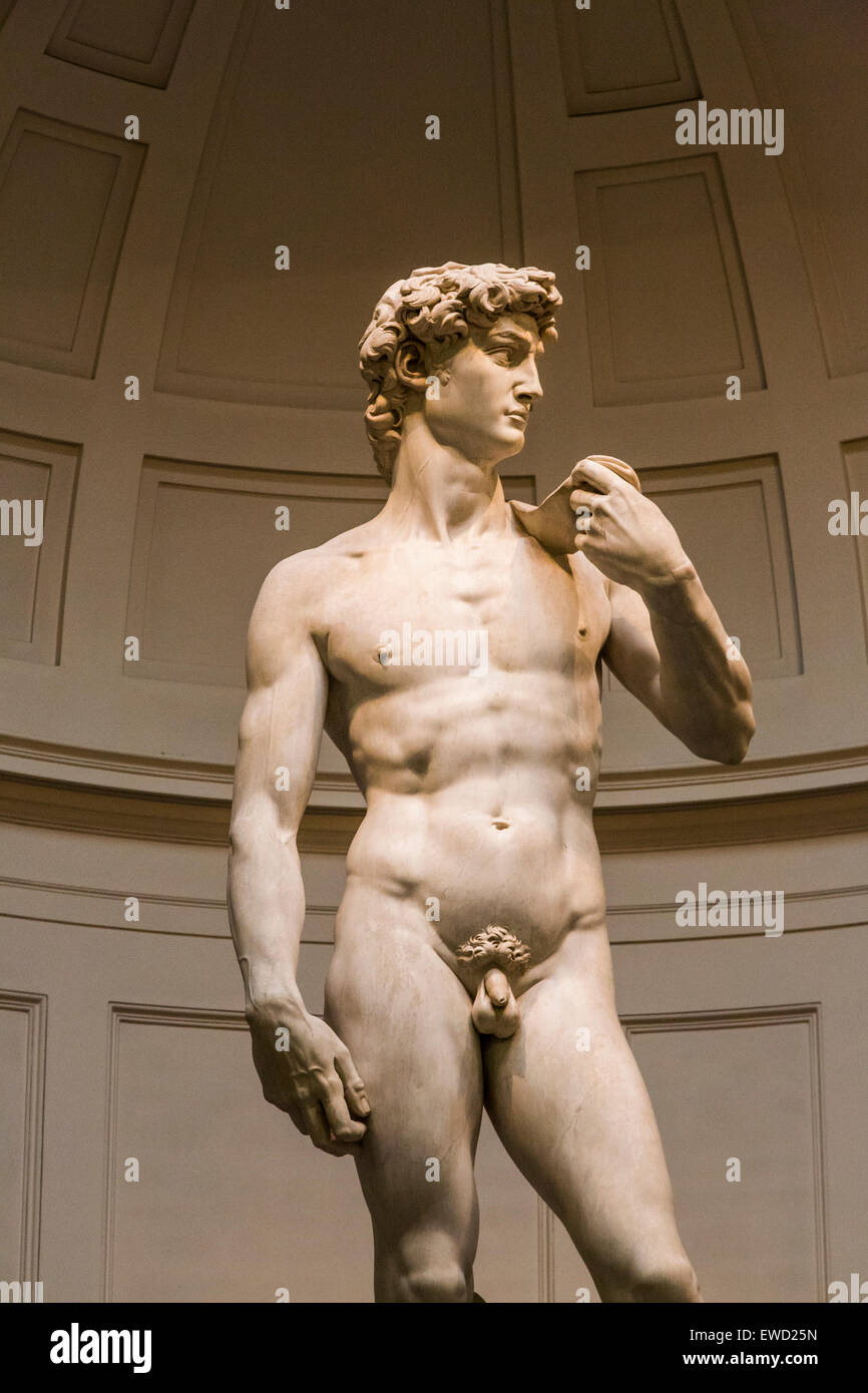 Statue des David von Michelangelo, Galleria dell ' Accademia, Florenz, Italien Stockfoto