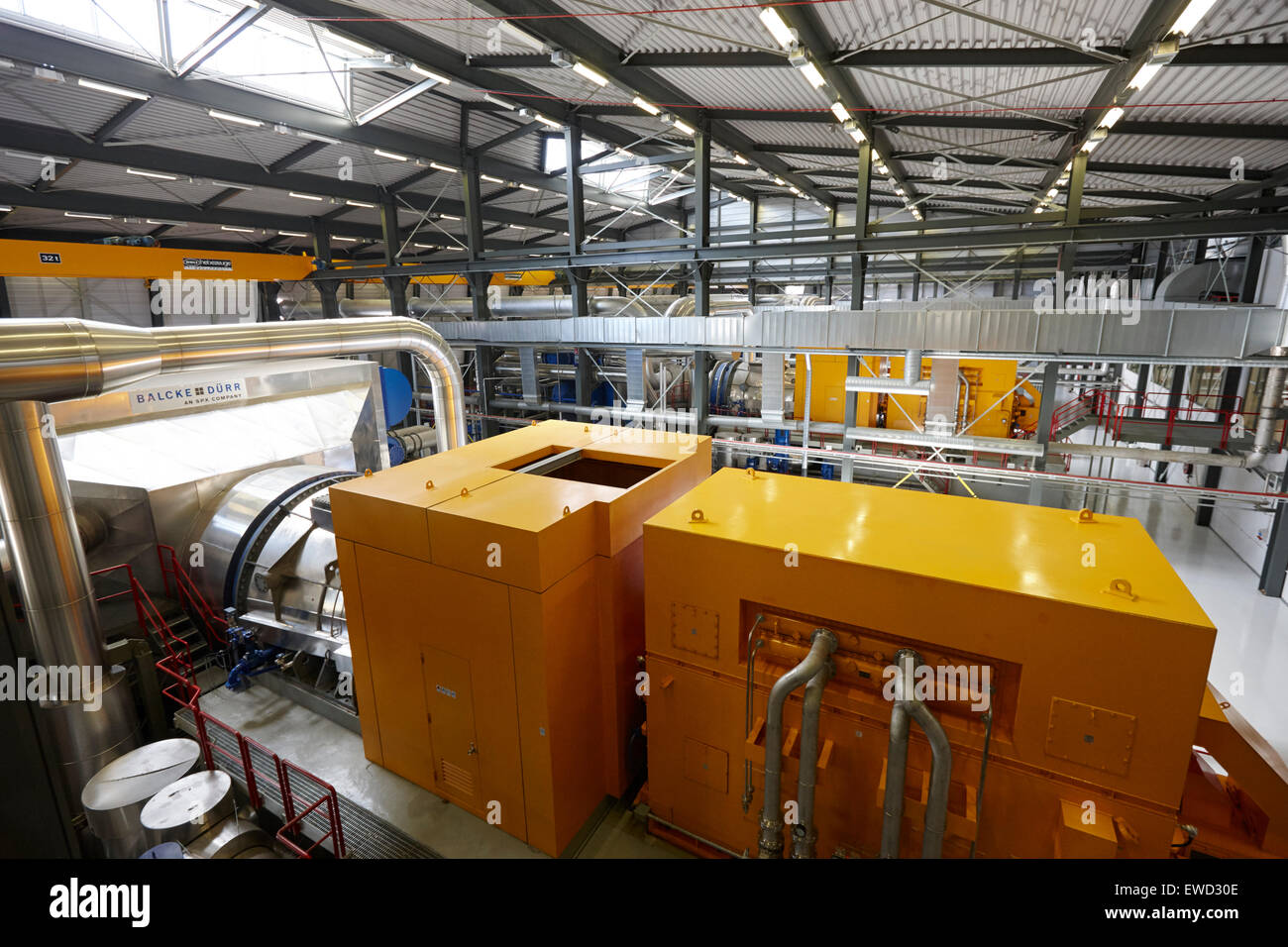 Turbinenhalle an Hellisheidi Geothermie kombinierte Heizkraftwerk Hengill Island Stockfoto