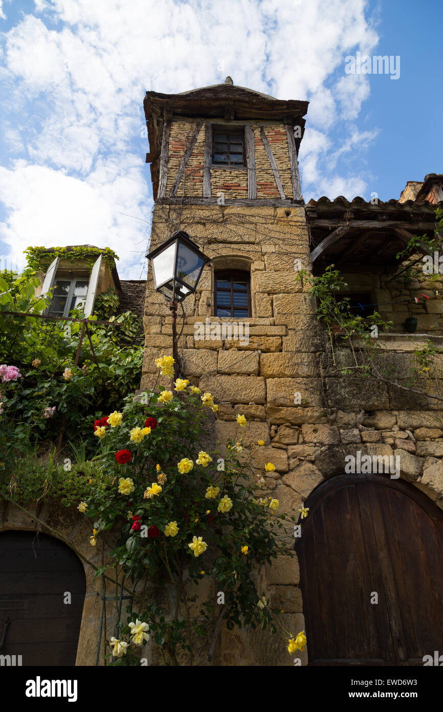 Stone Tower von Sarlat-la-Caneda, Frankreich Stockfoto
