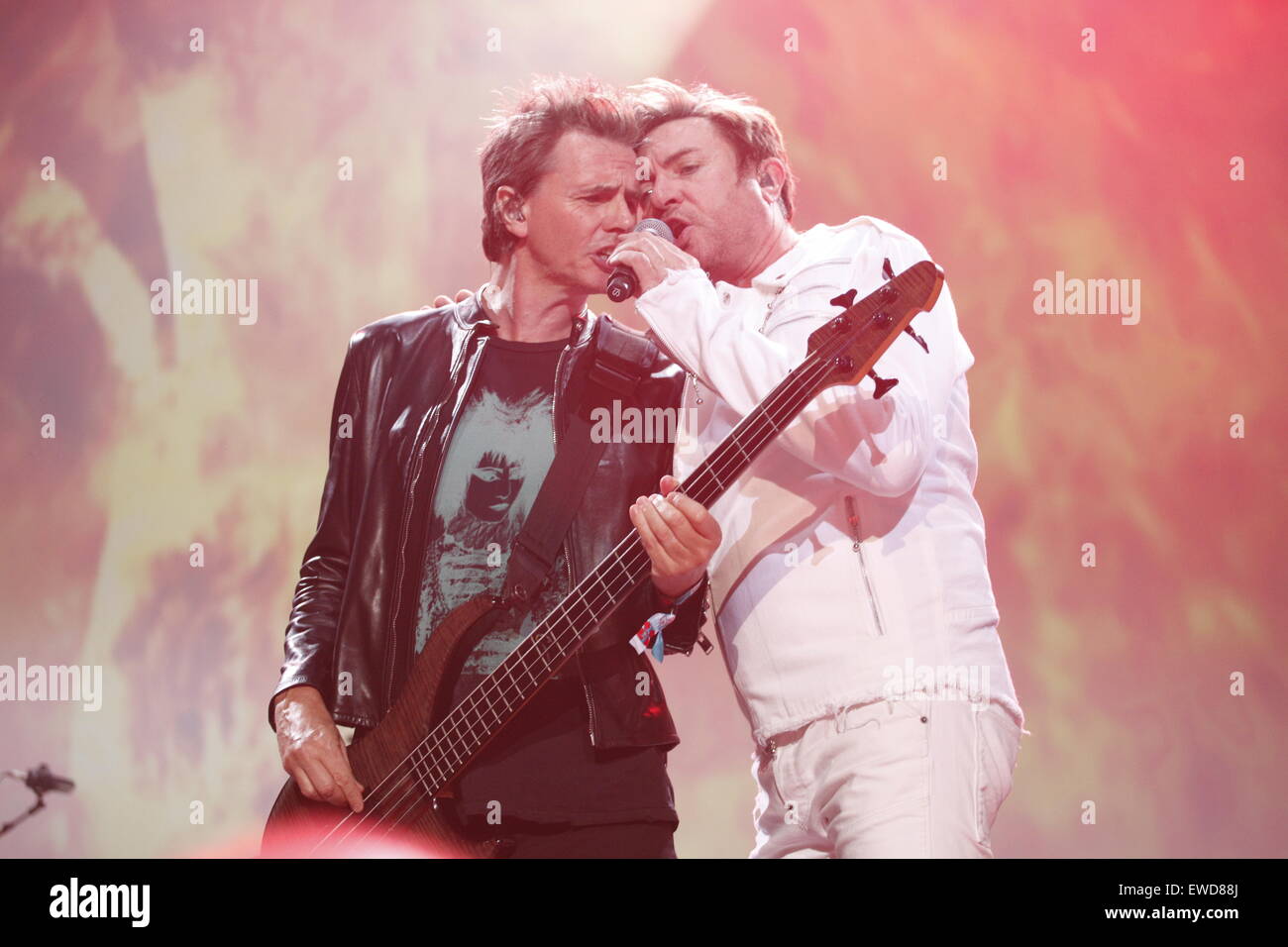 Duran Duran, Simon le Bon und John Taylor live im Sonar 2015, Barcelona - Spanien Stockfoto