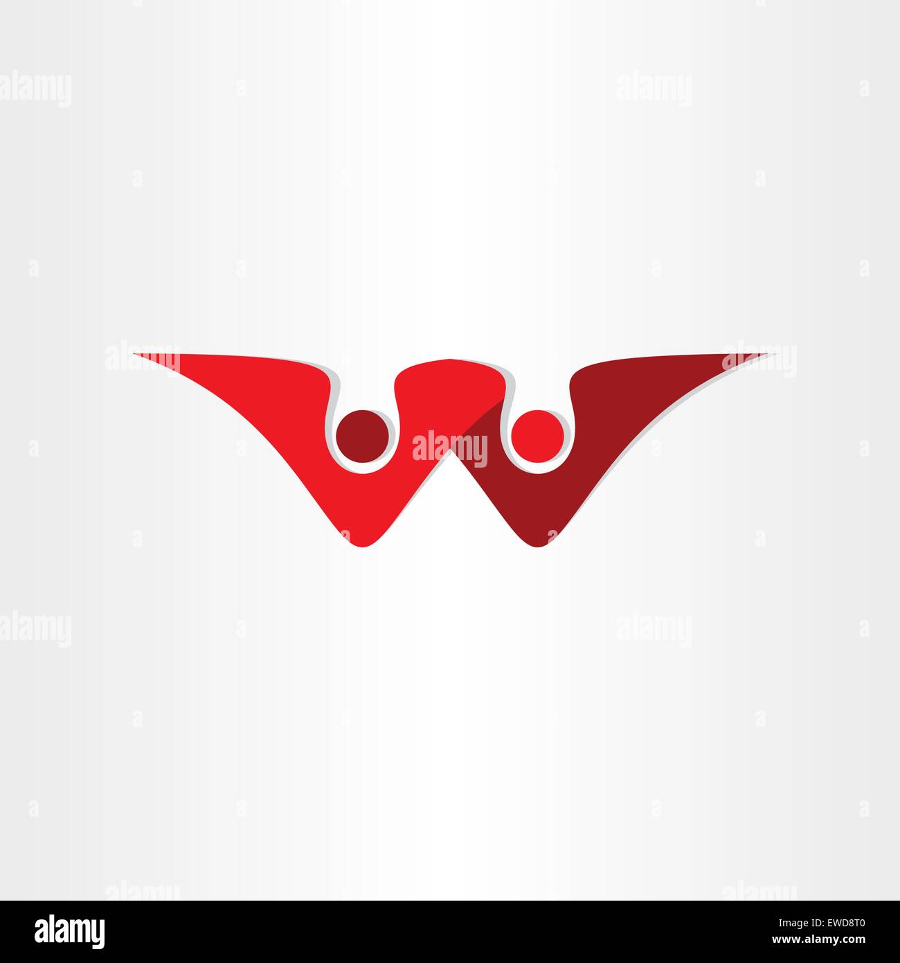 Buchstabe w Business-Menschen-Symbol-design Stock Vektor