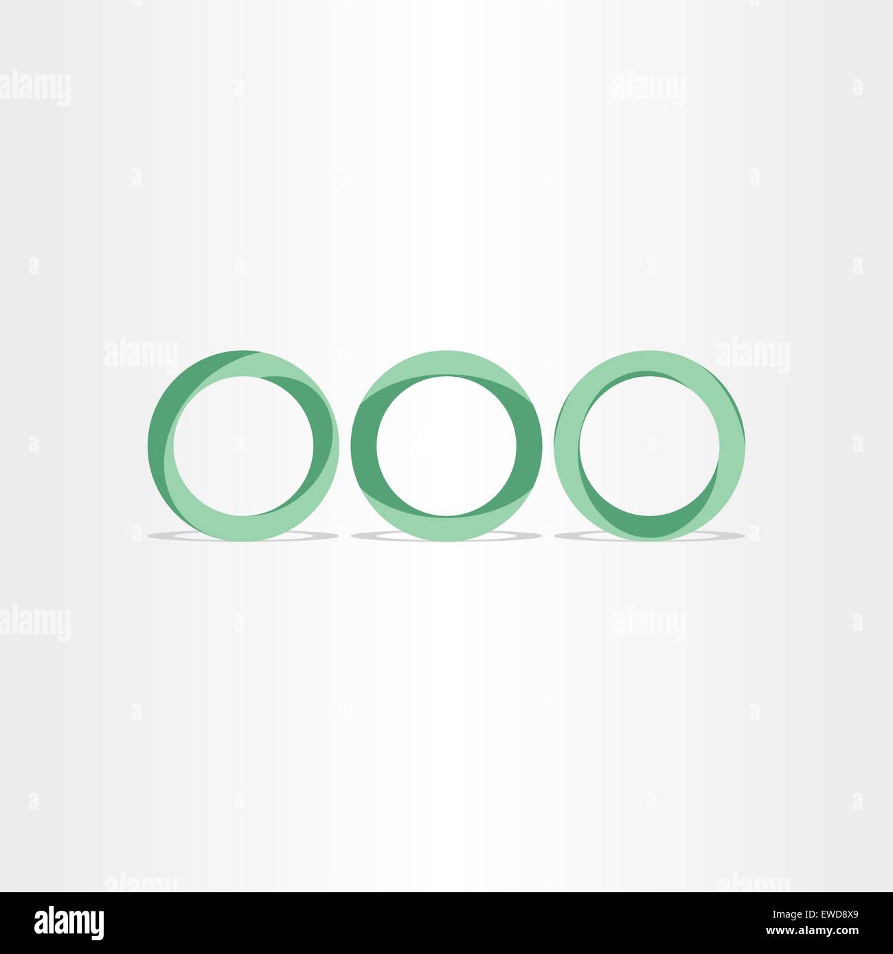 drei grüne Kreise Rahmen Ringe Hintergrund design Stock Vektor