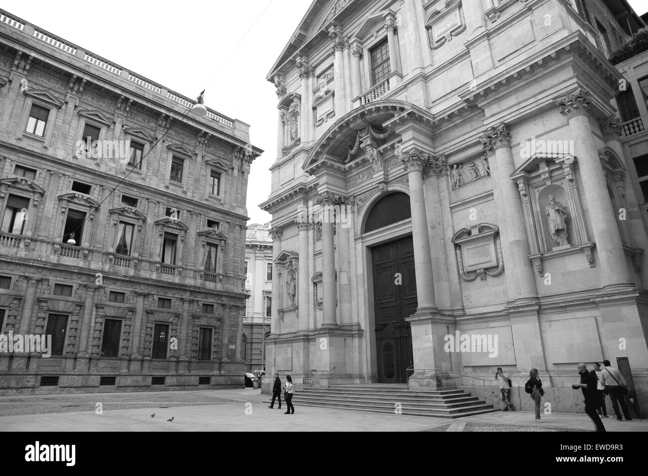 San Fedele Kirche und Platz in Mailand, Italien Stockfoto