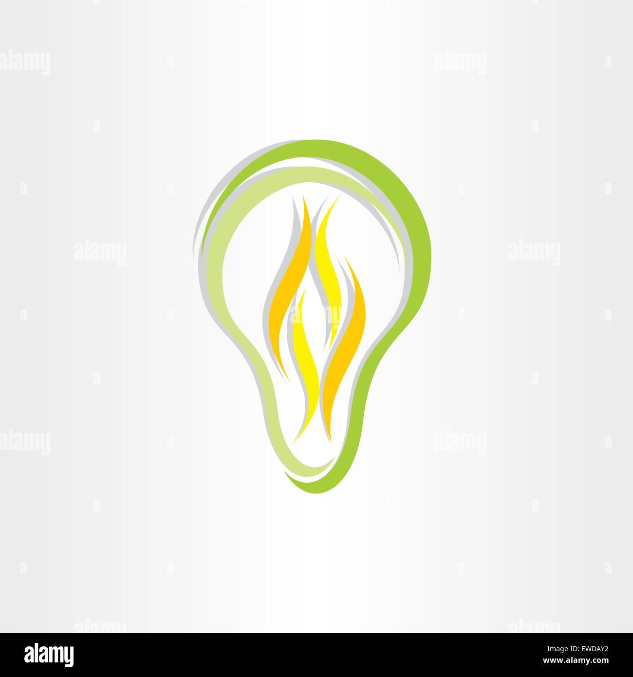 grüne, umweltfreundliche energiesparende Glühbirne Icon-design Stock Vektor