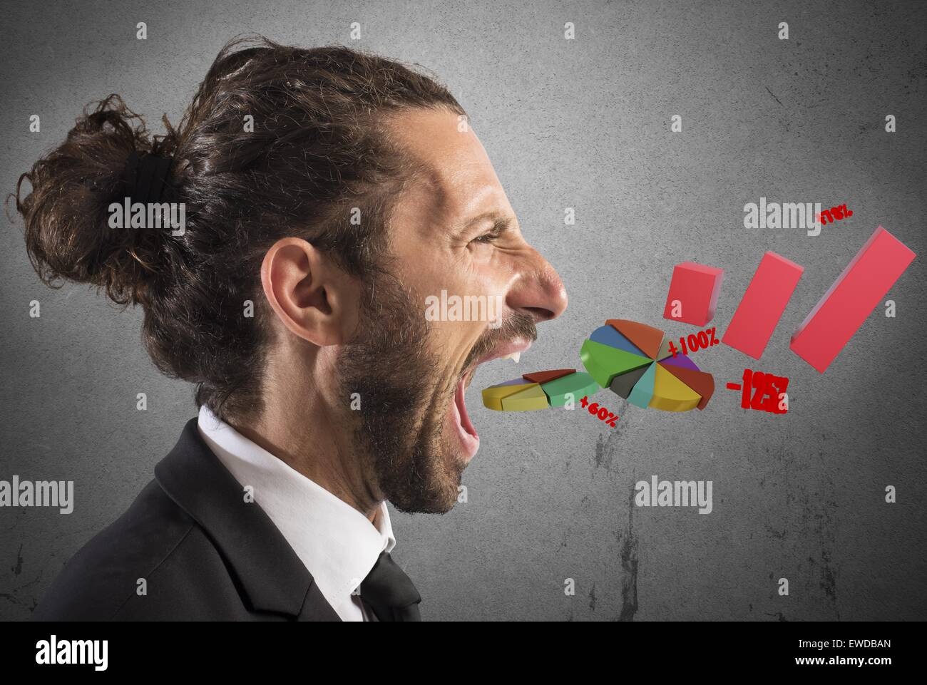 Wirtschaftlichen Zusammenbruch der Geschäftsmann Stockfoto