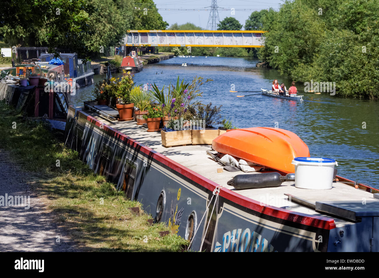River Lee Navigation Canal in der Nähe von Stamford Hill, London England Vereinigtes Königreich UK Stockfoto