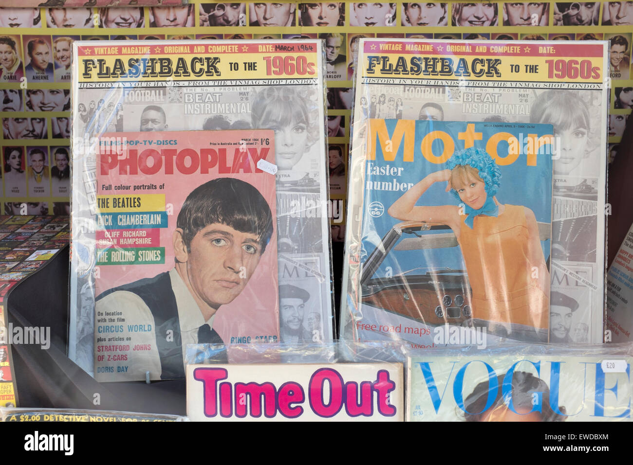 Das Oldtimer Magazin Shop Brewer Street Soho London Stockfoto