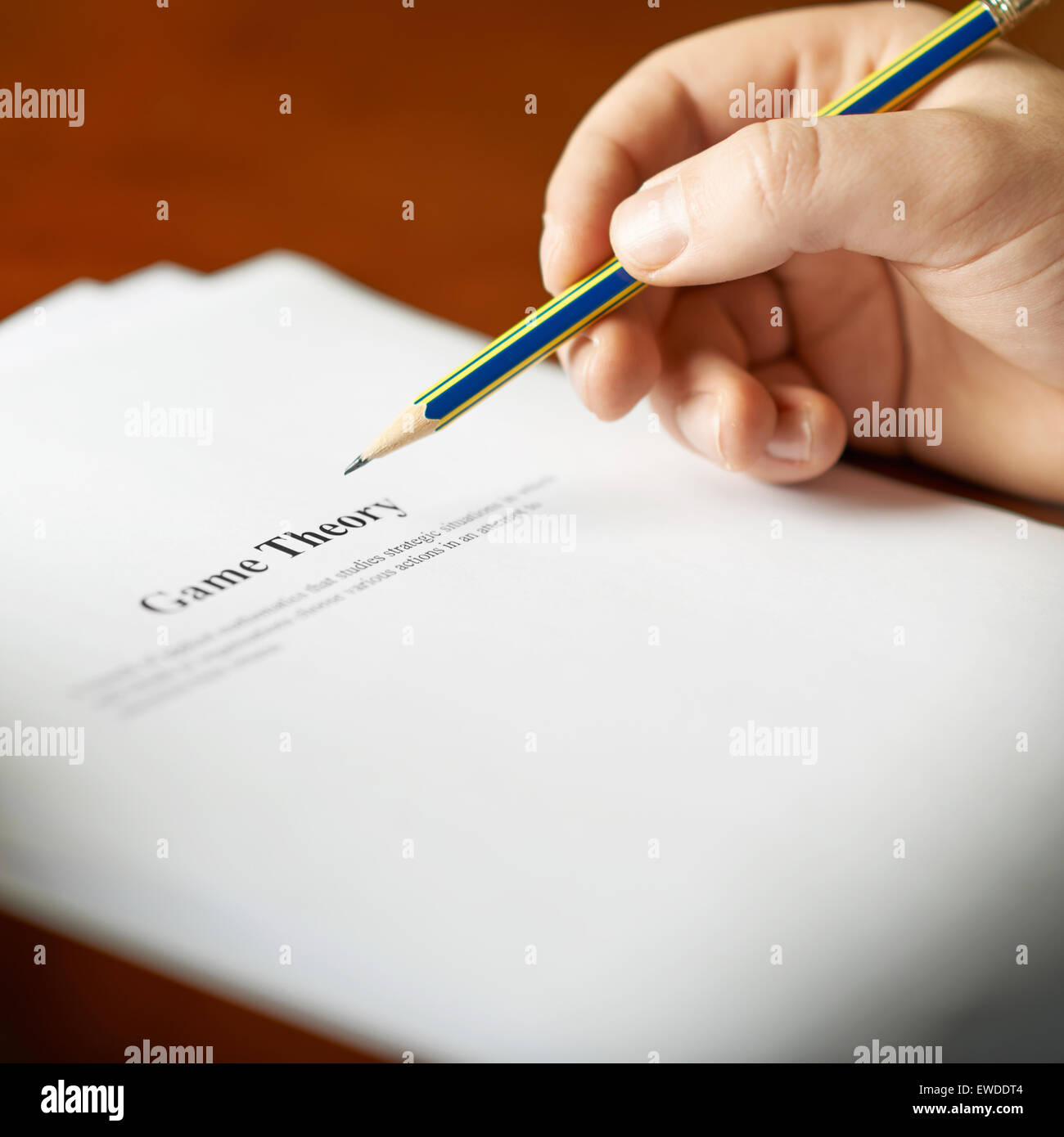 Spieltheorie-Definition-Zusammensetzung Stockfoto