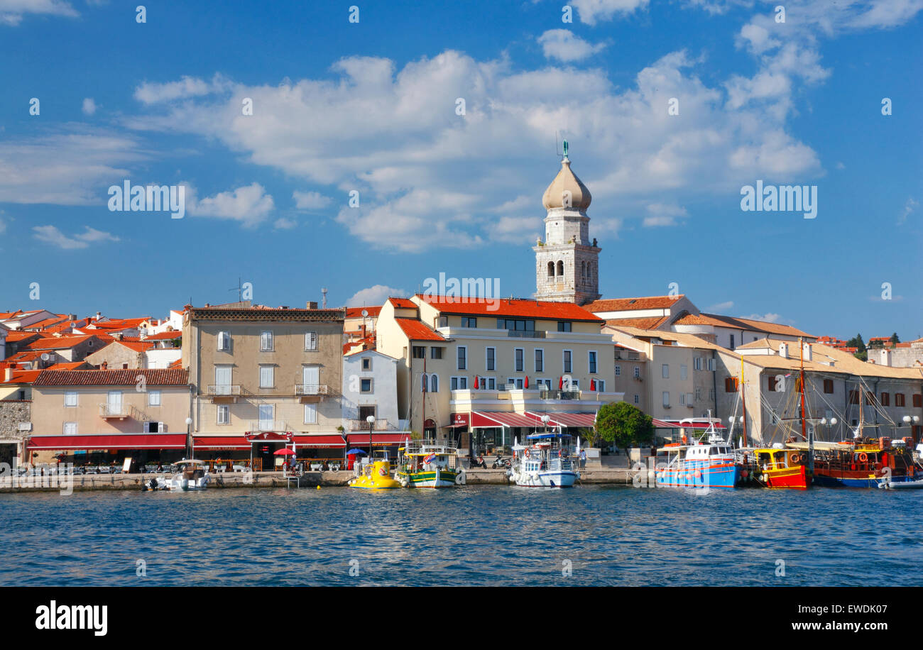 Alte Stadt Krk in Kroatien. Hauptort der Insel Krk. Stockfoto