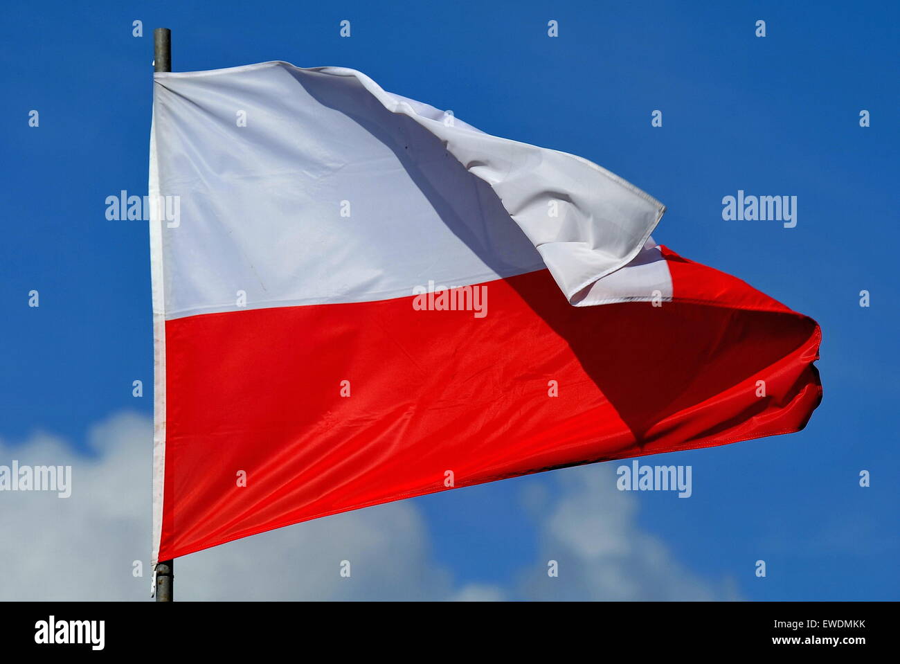 Polnische Flagge, Polen Stockfoto