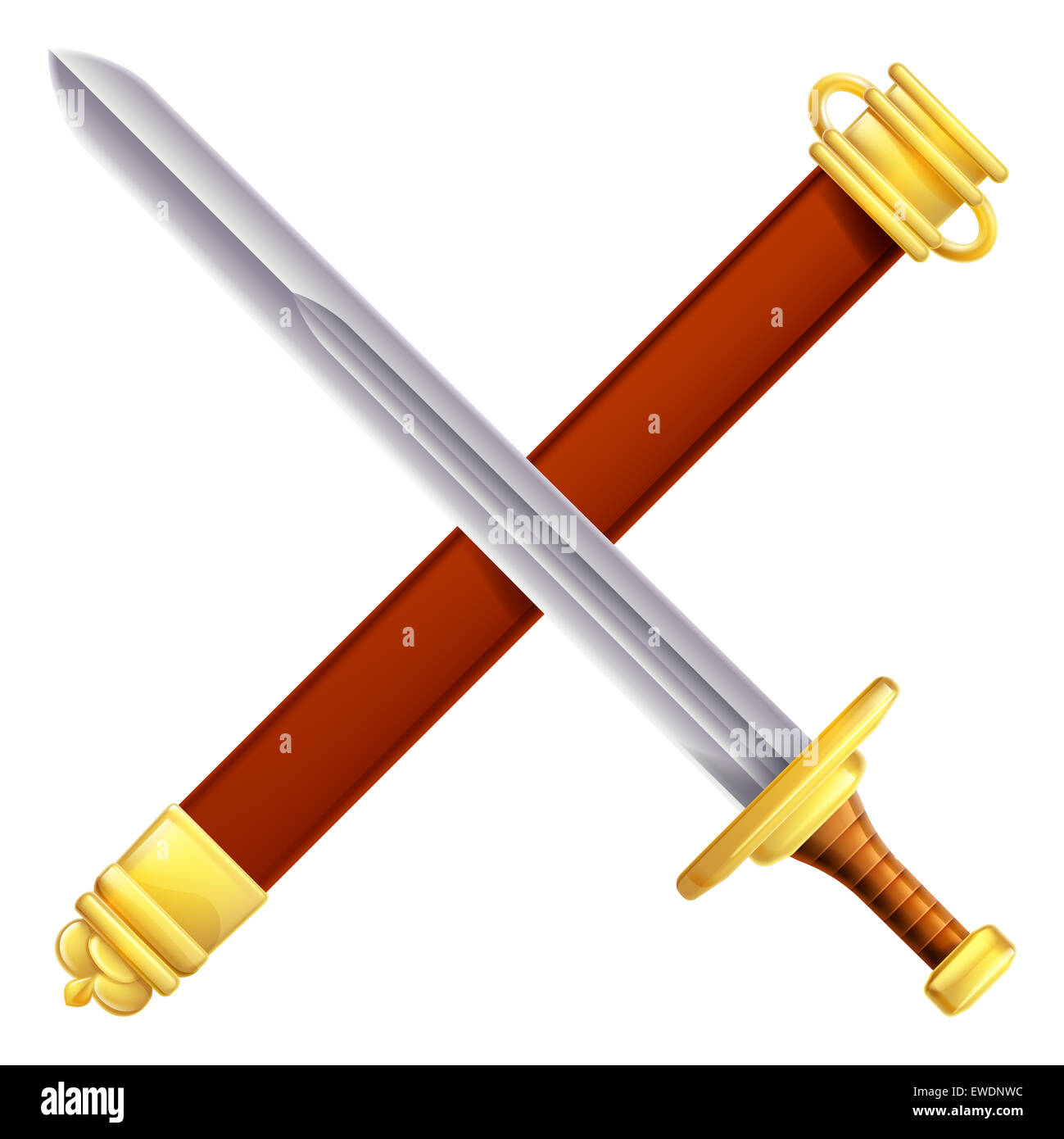 Ein Beispiel für eine gekreuzte Schwert und Scheide Stockfoto