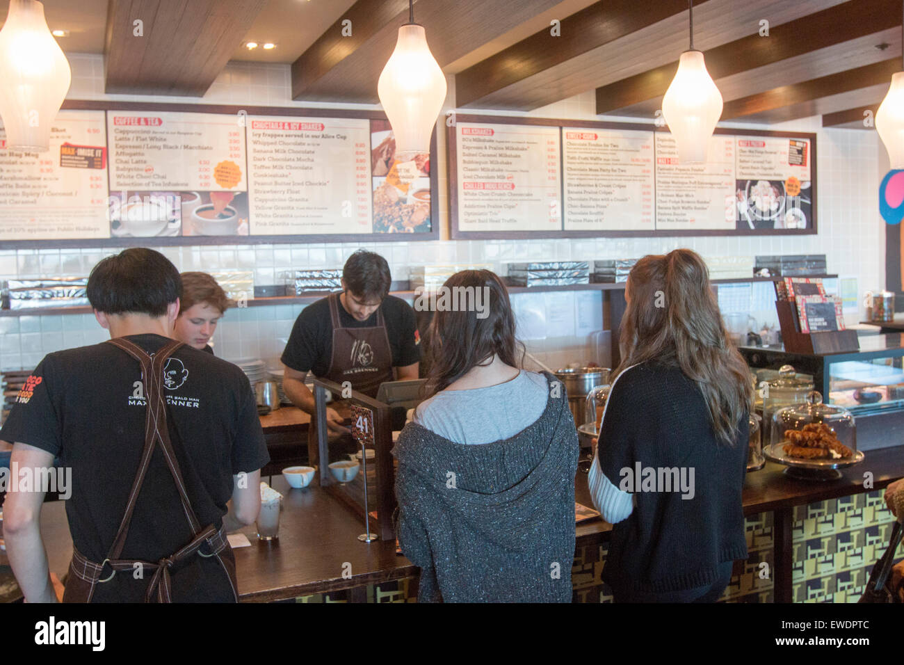 Max Brenner Chocolate speichern Café an der Kingston Waterfront Sanierung auf das Vorland, Canberra, ACT, Australien Stockfoto