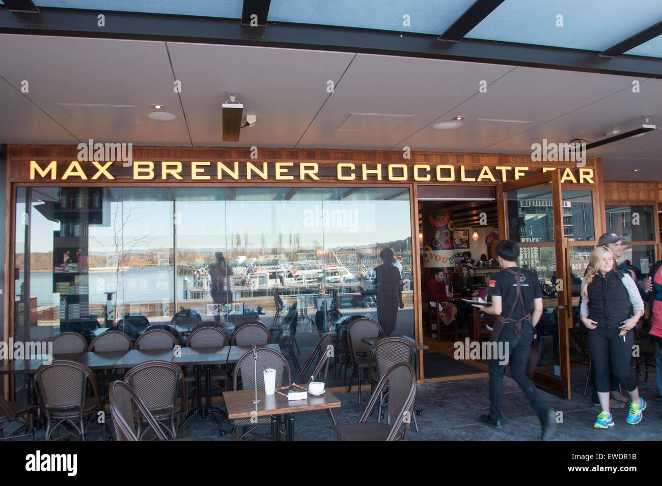 Max Brenner Chocolate speichern Café an der Kingston Waterfront Sanierung auf das Vorland, Canberra, ACT, Australien Stockfoto