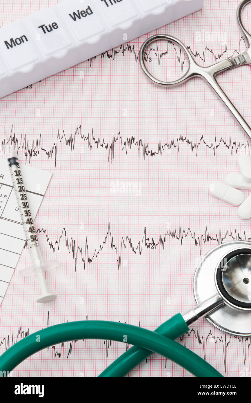 Medizinische Ausrüstung auf Trace Impulsausgang angeordnet Stockfoto