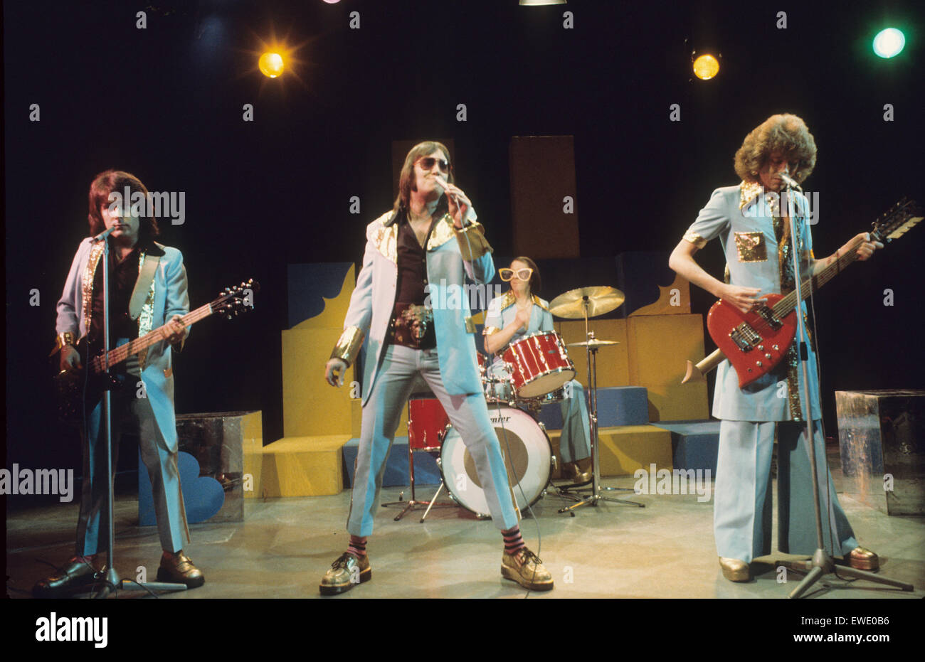 MUD UK Glam-Rock-Gruppe über 1974 Stockfoto