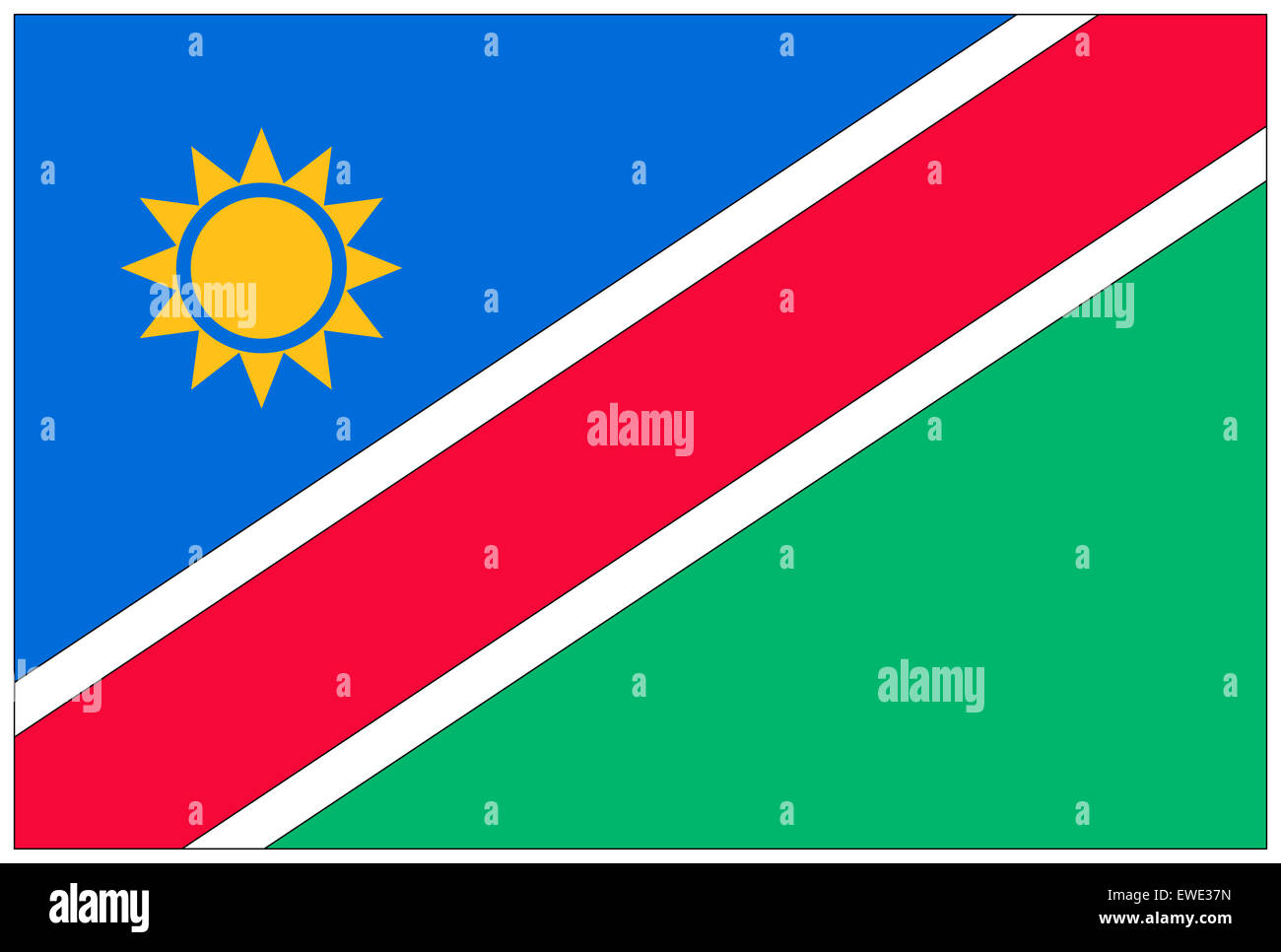 Fahne: Namibia / Flagge: Namibia. Stockfoto