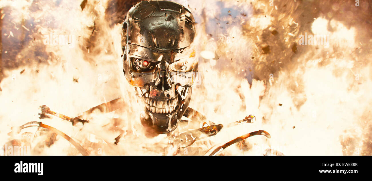 Terminator Genisys ist eine kommende 2015 amerikanische Science-Fiction Action-Film, Regie: Alan Taylor und von Laeta Kalogridis und Patrick Lussier geschrieben. Es ist der fünfte Teil der Terminator-Reihe und wird als eine zuvorbekannt Fortsetzung der Serie dienen. Arnold Schwarzenegger wieder seine Rolle als der Titelheld. Stockfoto