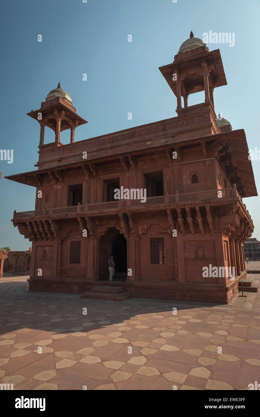 Der Diwan-i-Khas (Halle der privaten Publikum) in den verlassenen sechzehnten Jahrhundert Stadt von Fatehpur Sikri in Uttar Pradesh, Indien Stockfoto